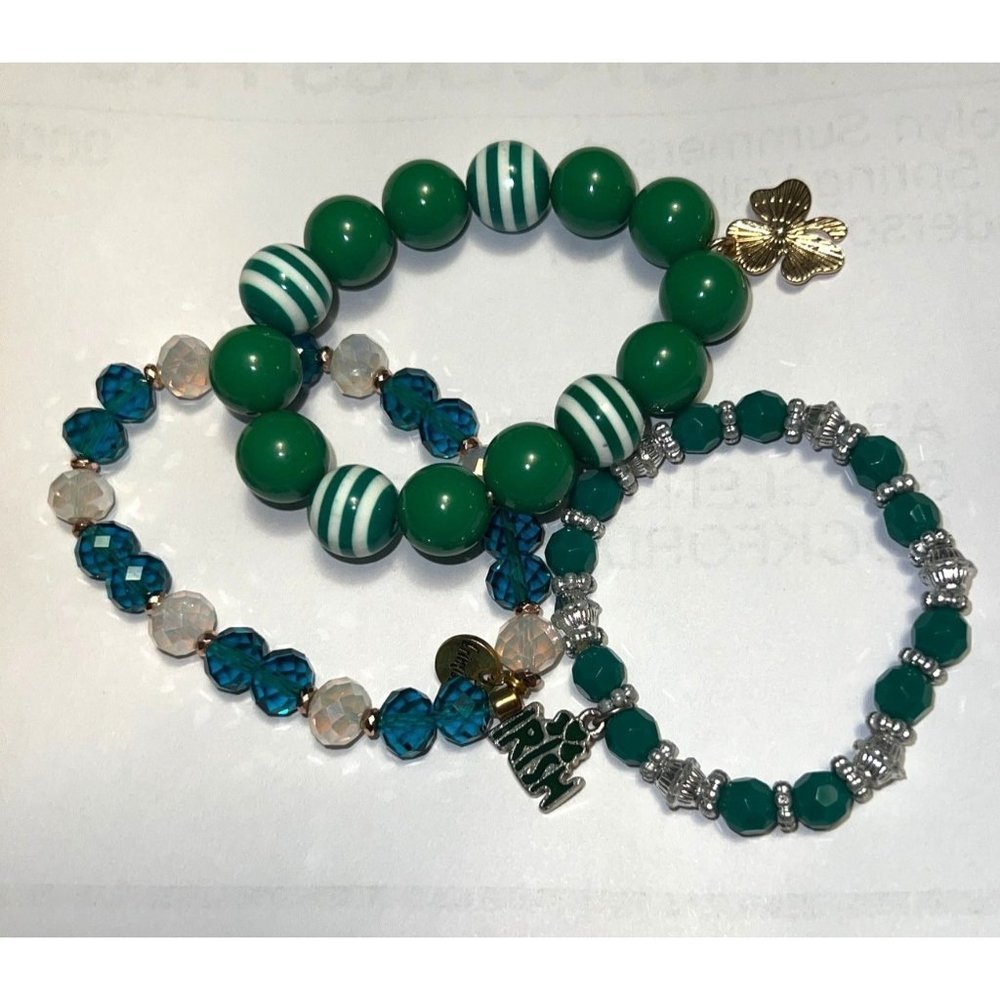 Love Me, I’m Irish!  Lot of Stretch Bracelets Erimish (1) -- (3)